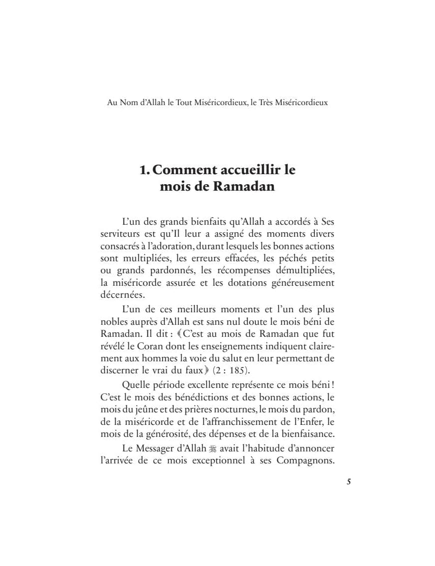 Livre Comment Accueillir Le Mois De Ramadan Par Cheikh Abd Al Razz... de Cheikh 'Abd al-Razzâq al-Badr