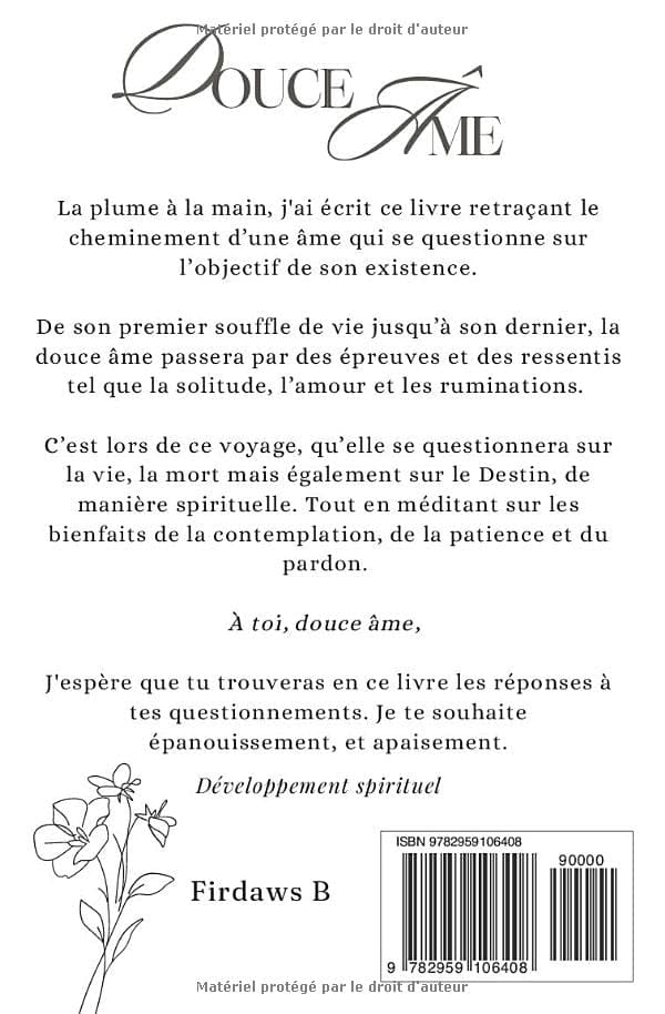 Douce âme de Firdaws B Al-imen Livre > Islam 9782959106408 Librairie Musulmane Al-imen