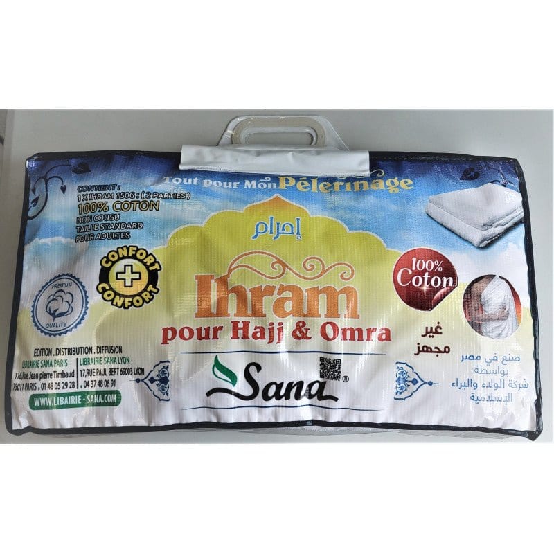 Ihram : (Sans Bouton) Tenue pour le pèlerinage Sana Pour le Corps 3700495420488 Librairie Musulmane Al-imen