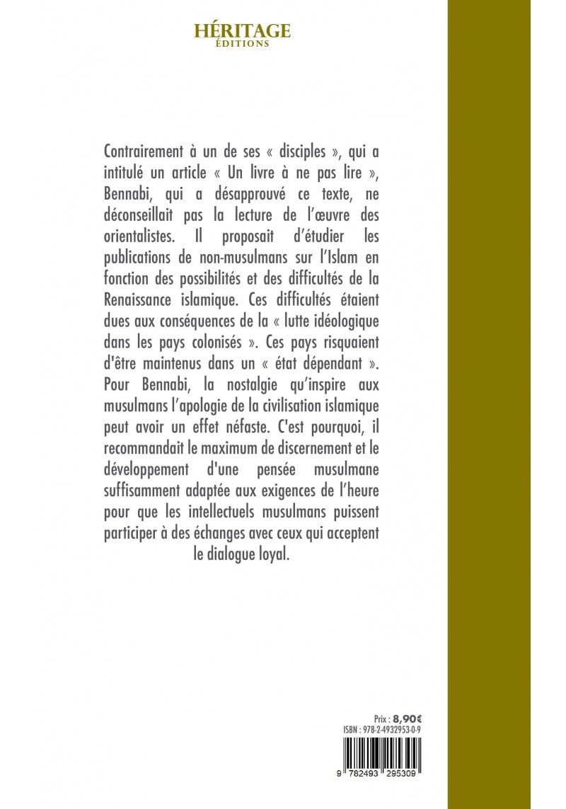 L'œuvre des orientalistes - Son influence sur la pensée islamique moderne par Malek Bennabi Al-Bayyinah Livre > Islam > Essai 9782493295309 Librairie Musulmane Al-imen