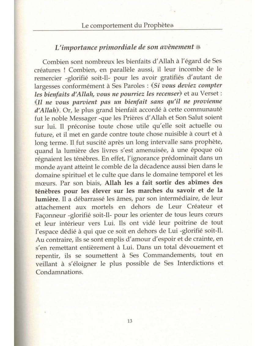 Le comportement du Prophète ﷺ - Shaykh 'Abd Al-Muhsin Al-'Abbad - Dar Al Muslim - Sana Sana Livre > Islam > Essai 9782918422129 Librairie Musulmane Al-imen