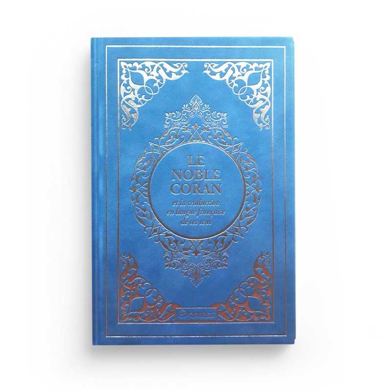 Le Noble Coran Bleu doré et la traduction en langue française de ses sens - couverture cartonnée en daim Orientica Coran 9782356359049 Librairie Musulmane Al-imen