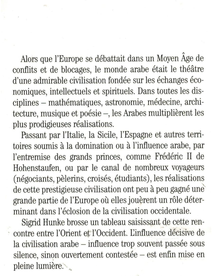 Le Soleil d'Allah brille sur l'Occident - Sigrid Hunke - Albin Michel - Sana Sana Livre > Islam > Essai 9782226093585 Librairie Musulmane Al-imen