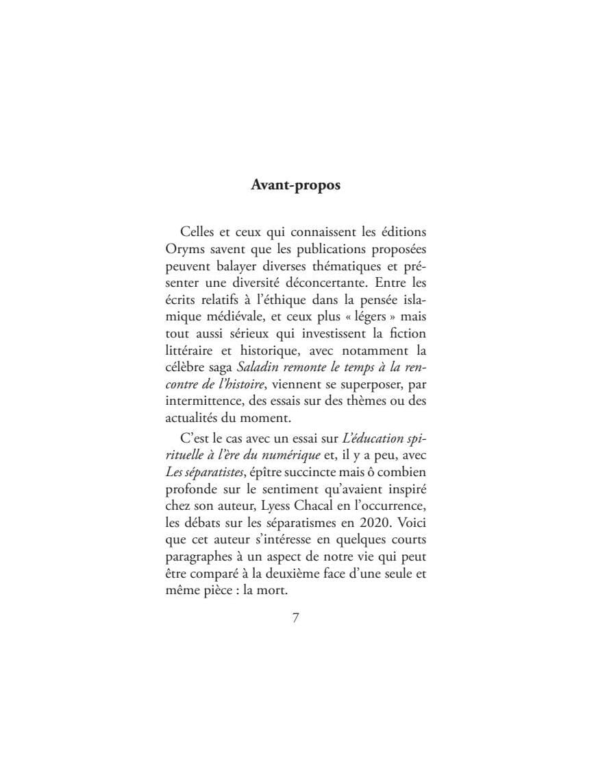 Rappel aux vivants, ce que la vie doit à la mort - Lyess Chacal - Oryms - Éditions Oryms Oryms Livre > Islam > Tawhid / Aqidah (Croyance) 9782492183201 Librairie Musulmane Al-imen