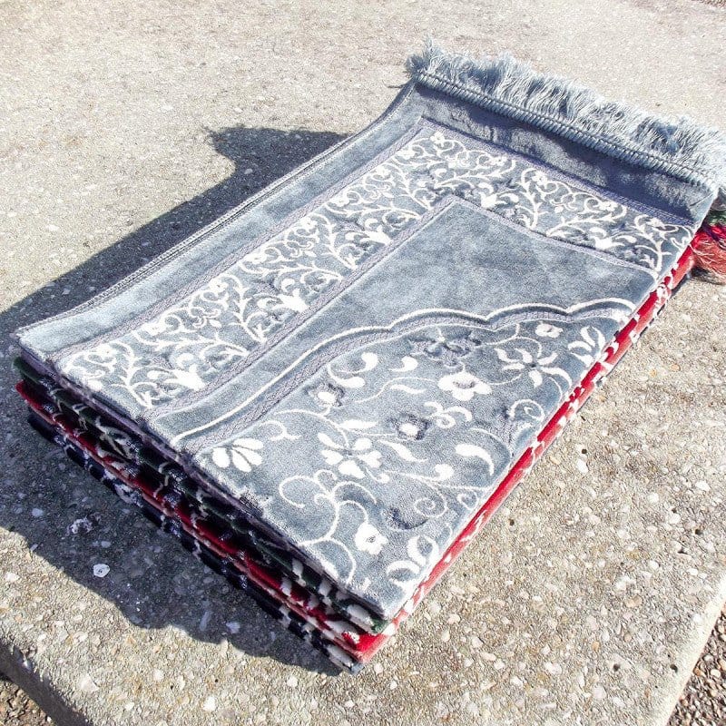 Tapis De Prière En Velours - Motif Jardin - Fond Bleu Ardoise Sana Tapis de prière > Velours 3700495409537 Librairie Musulmane Al-imen