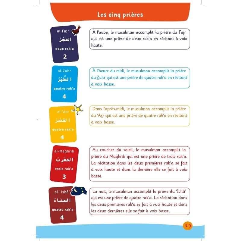 Arc-en-ciel 1 - Manuel d'enseignement des bases de l'Islam - Editions Al-Hadîth Al-Hadîth Livre Islam Enfant 9782875452504 Librairie Musulmane Al-imen