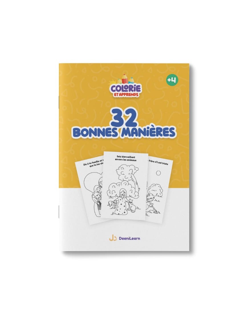 Colorie et Apprends : 32 bonnes manières - DeeniLearn - DeeniLearn DeeniLearn Livre Islam Enfant 9782931241059 Librairie Musulmane Al-imen