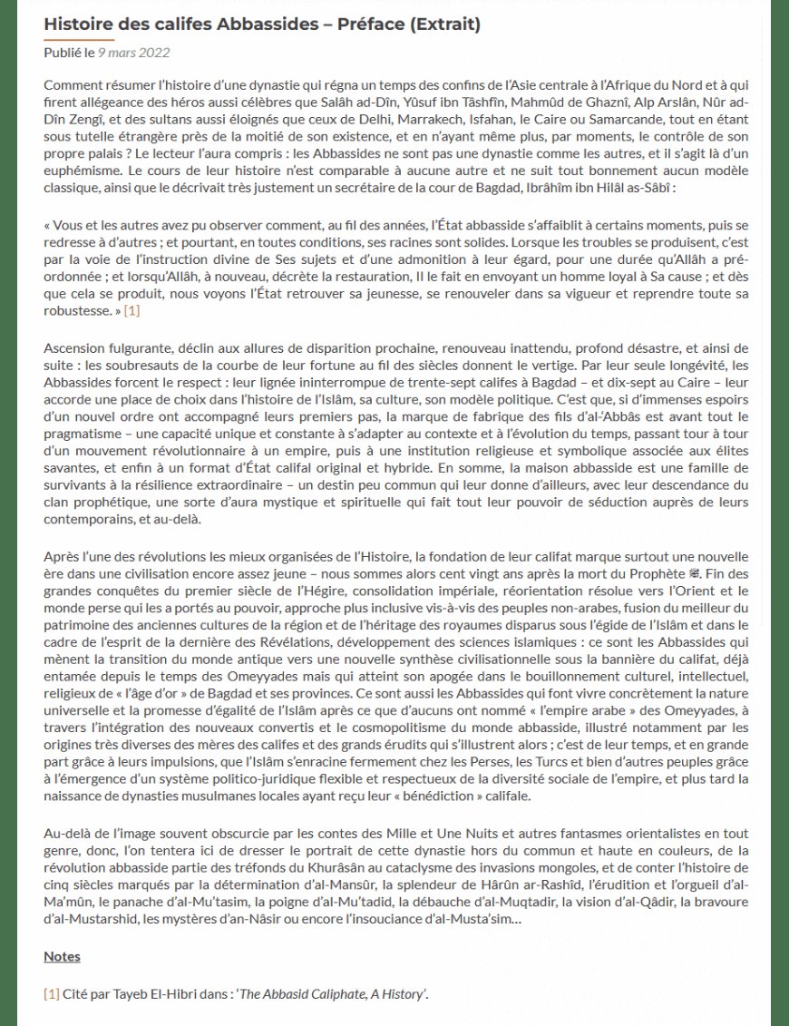 Histoire des califes abbassides - Jalal as-din as-suyuti - Ribat - Éditions Ribât Ribât Livre > Islam > Histoire du monde arabo-musulman 9782491948153 Librairie Musulmane Al-imen
