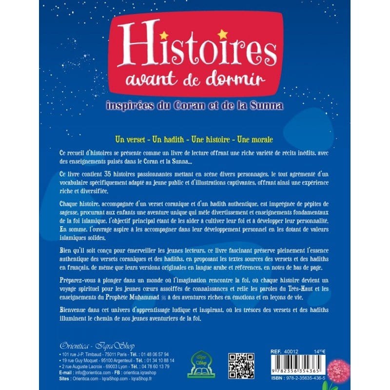 Histoires avant de dormir inspirées du Coran et de la Sunna (35 histoires passionnantes) Orientica Livre > Islam 9782356354365 Librairie Musulmane Al-imen