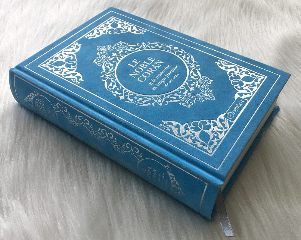 Le Noble Coran Bilingue Arabe/Français — Couverture Daim Bleu Ciel | Éditions Orientica | Livre Islam Orientica Coran 9782356352439 Librairie Musulmane Al-imen