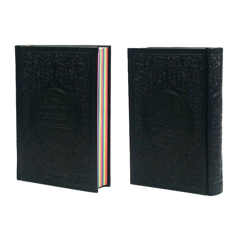 Le Saint Coran Rainbow (Arc-en-ciel) - Français/arabe avec transcription phonétique - Edition de luxe (Couverture Cuir Noire) Orientica Coran / Qur'an > Arabe Français Phonétique 5430000361668 Librairie Musulmane Al-imen