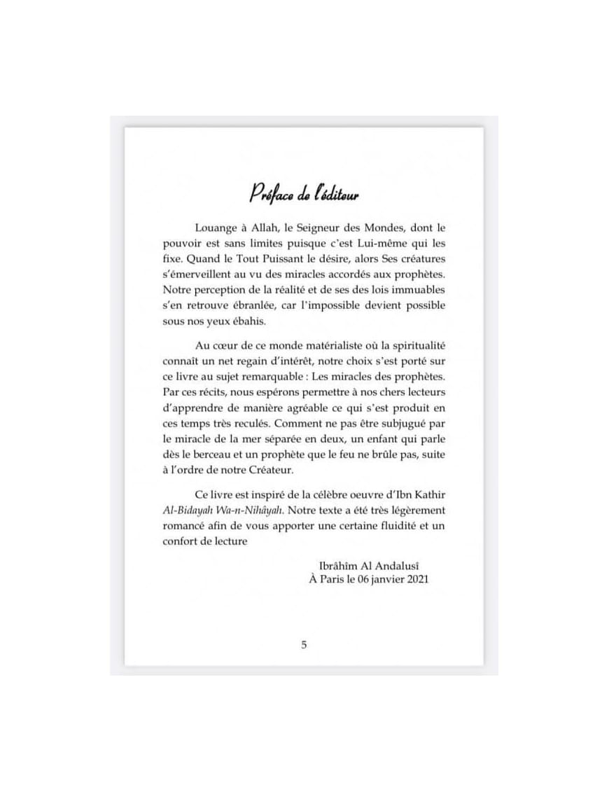 Les miracles des Prophètes d’après Ibn Kathîr - Sayyid Mubarak - al Imam - Éditions Al Imam Al imam Livre > Islam > Biographie 9782956947943 Librairie Musulmane Al-imen