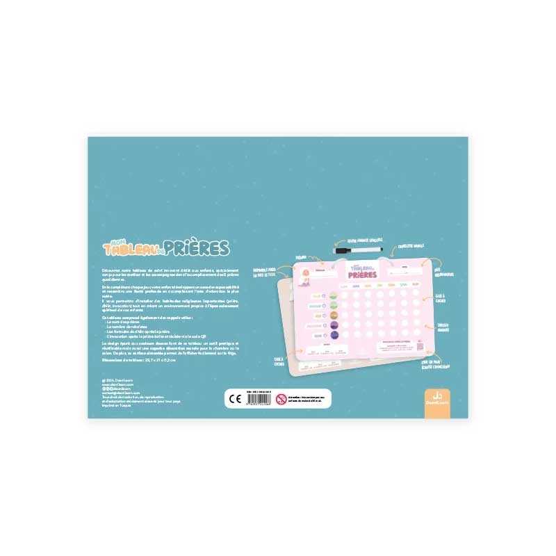 Mon tableau de prières - Pour un suivi hebdomadaire de mes 5 prières DeeniLearn Jeu Islam Librairie Musulmane Al-imen