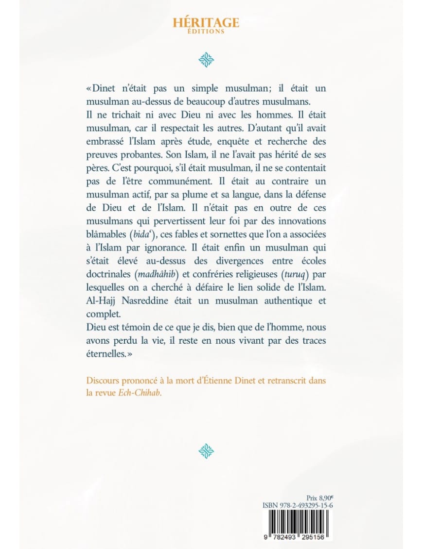 Rayons de lumière islamique - Nasreddine Étienne Dinet - Héritage - Al-Bayyinah Al-Bayyinah Livre > Islam > Essai 9782493295156 Librairie Musulmane Al-imen