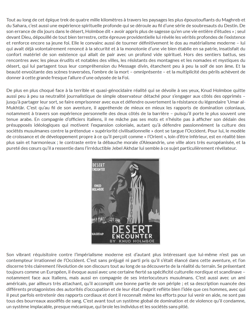 Rencontre(s) avec le Désert - Knud Holmboe - Éditions Ribât - Éditions Ribât