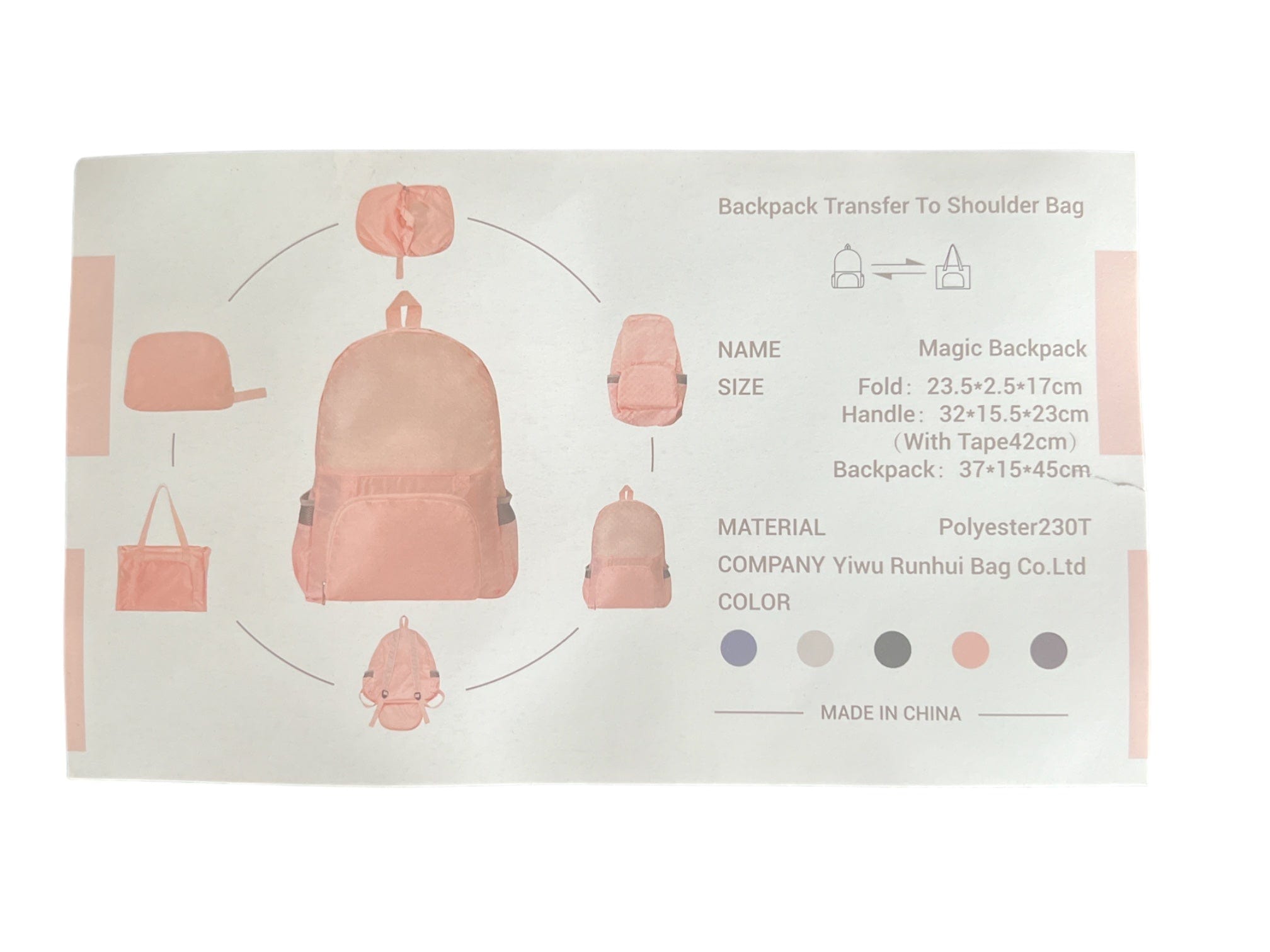 Sac à dos pliable de voyage - idéal pour le Hajj & la Umra' Al-imen Sacs Librairie Musulmane Al-imen