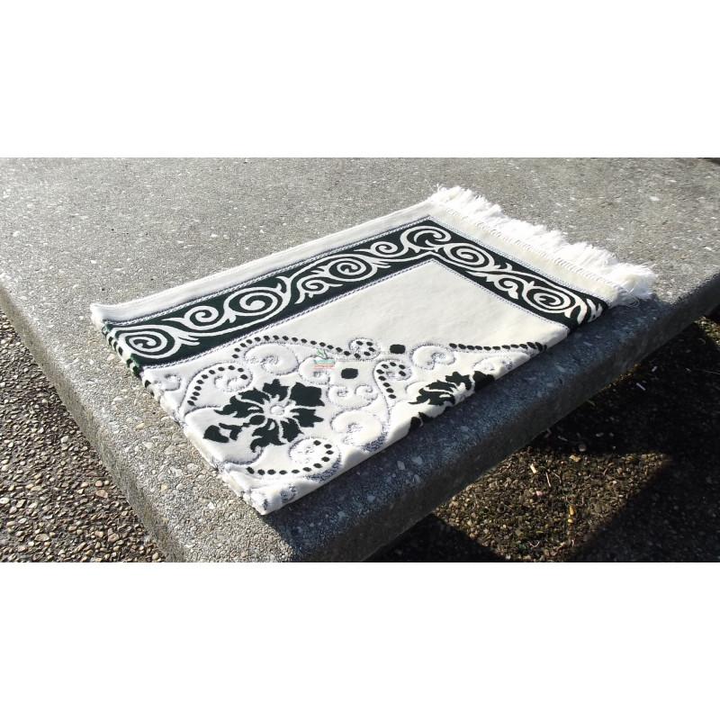 Tapis de Prière - Fond Sable - Motif fleurs - couleur Vert Al - imen